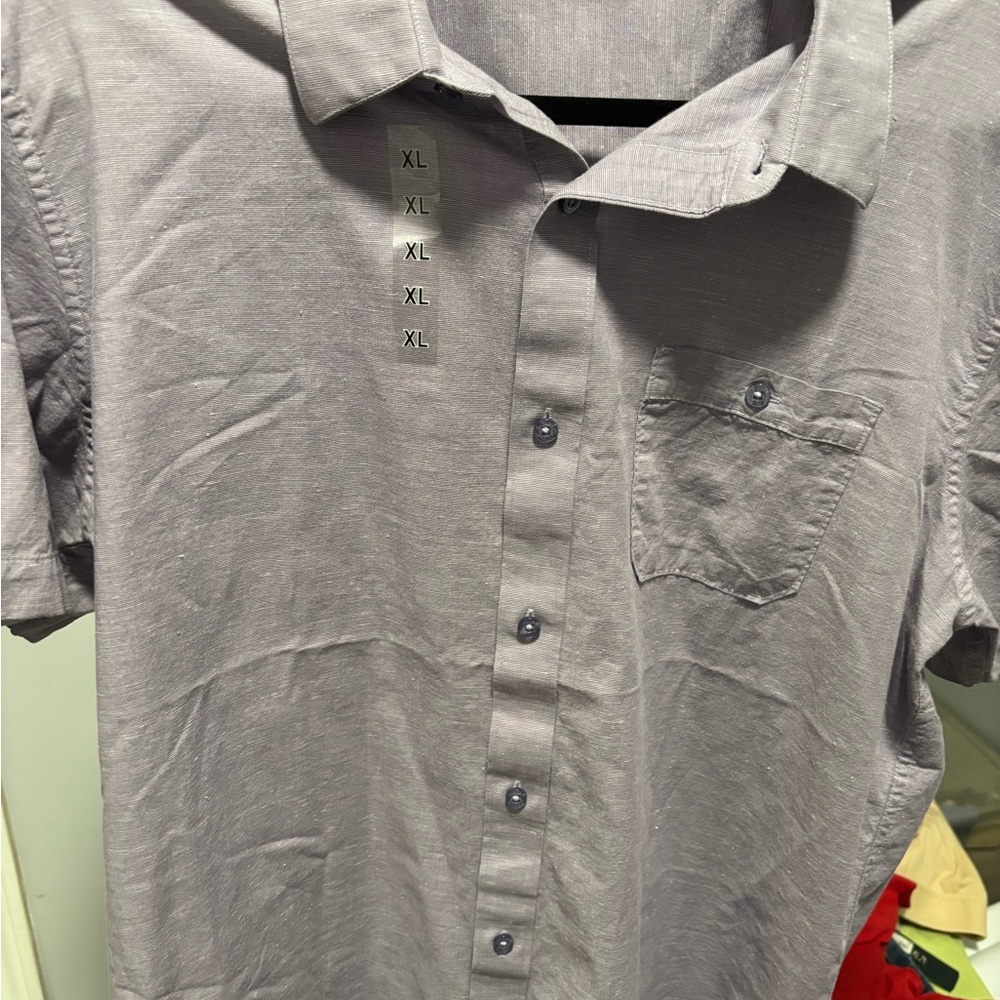 Travis Mathew Light Gray Casual Button Down Shirt